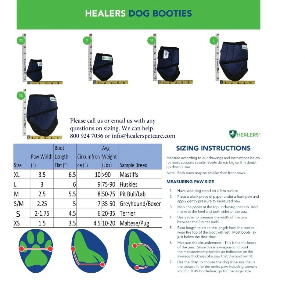 HEALERS Medical Dog Boots, Pet Apparel for Small Dogs (20-35 lbs) . Size SM. NEW